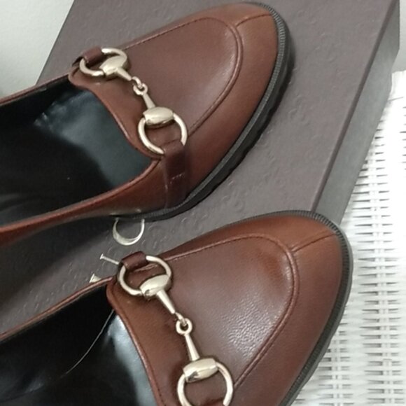 Like New, Gucci Leather Horse-bit Lug Sole Heels - Picture 5 of 16